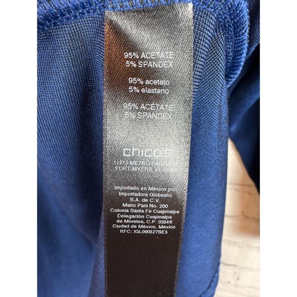 CHICO'S TRAVELERS royal blue knit open front chains cardigan sweater 0 (S) NWOT - Picture 5 of 8